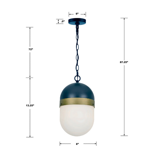 Capsule Outdoor 1 Light Matte Black & Textured Gold Pendant