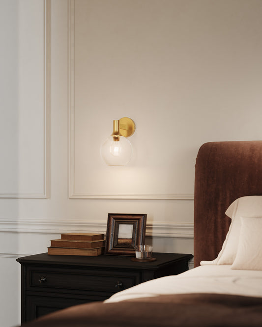 Alora Lighting Castilla Wall/Vanity Light Aged Gold, Opal Matte Glass