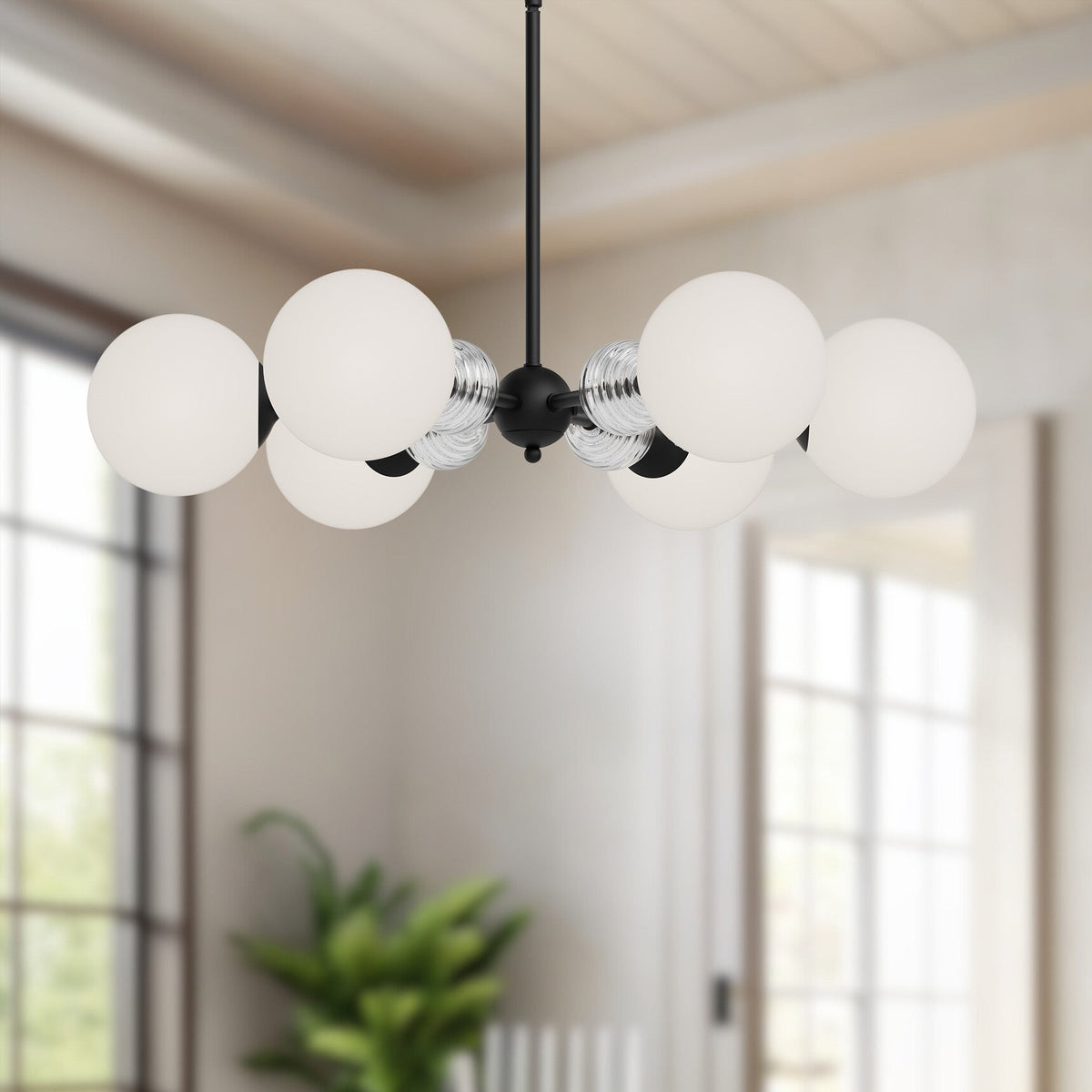 Celia 30" Opal Glass 6-Light Chandelier