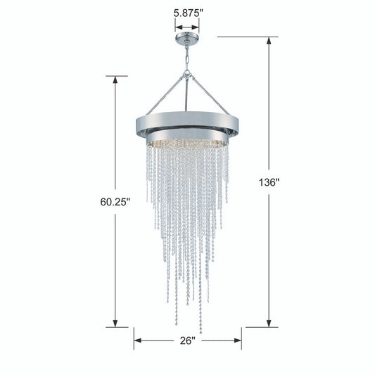 Clarksen 6 Light Polished Nickel Chandelier