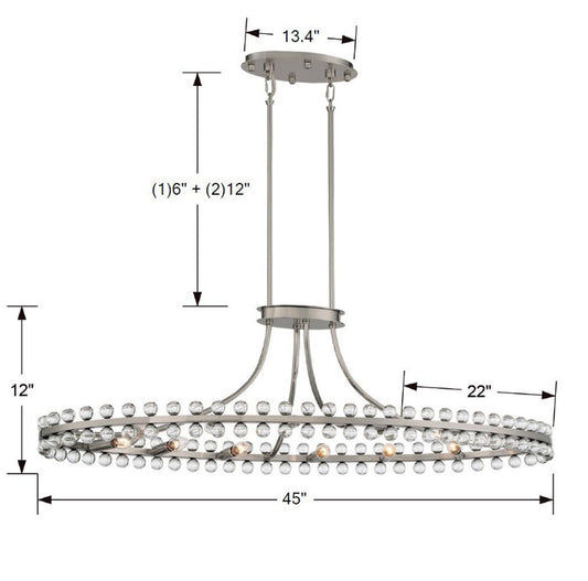 Clover 12 Light Brushed Nickel Chandelier