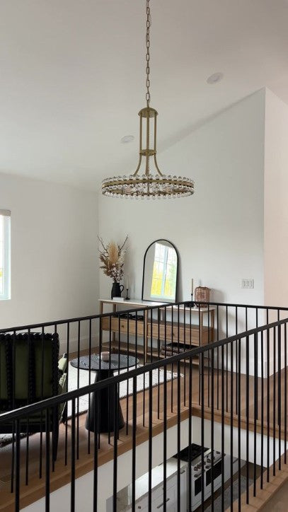 Clover 8 Light Aged Brass Chandelier