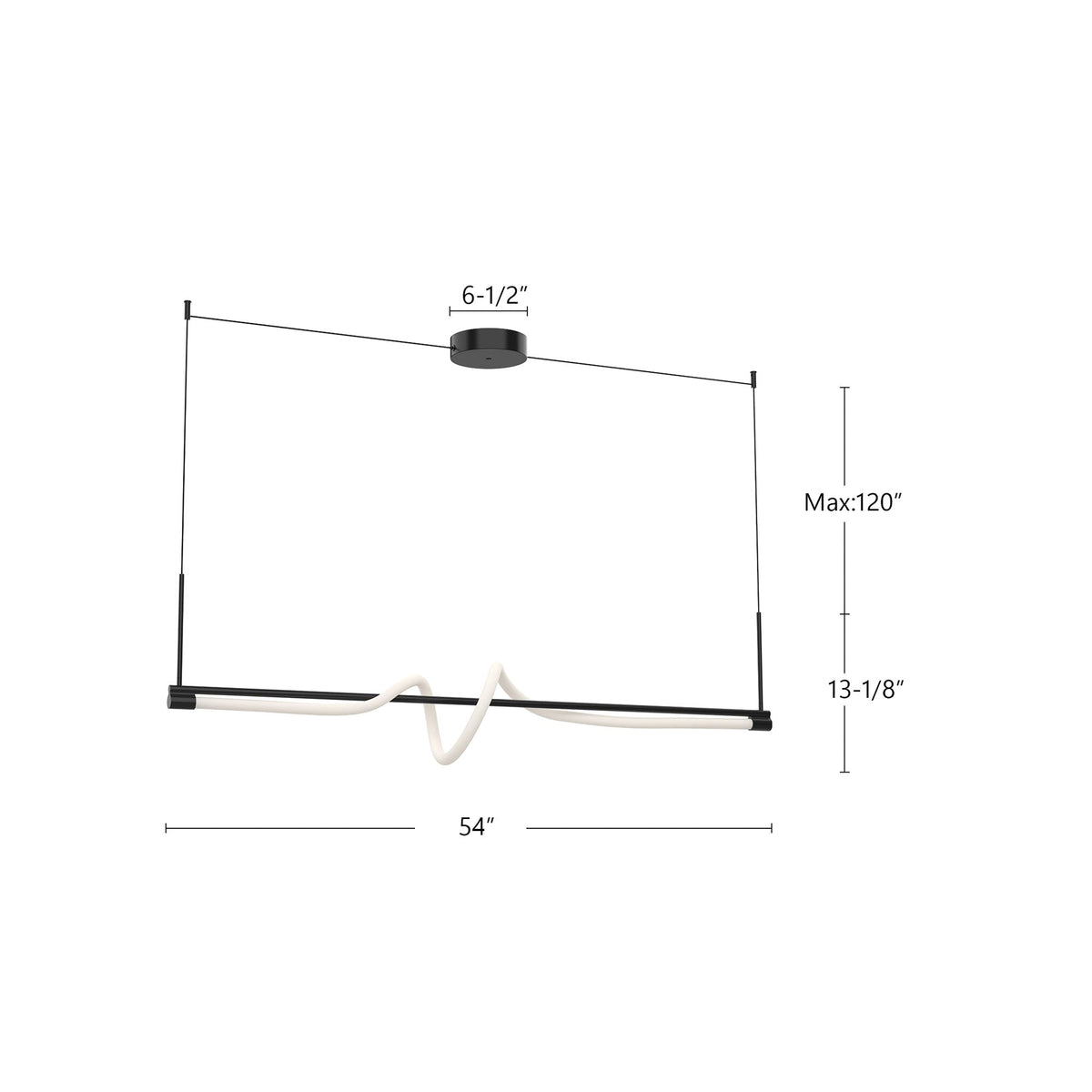Cursive 54" LED Linear Pendant