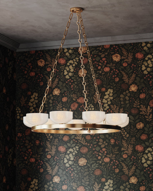 Troy Caelum Chandelier Patina Brass Detail 1