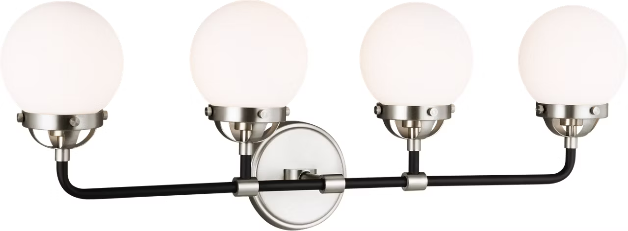 Visual Comfort Studio Café 4 Light Bath Wall Sconce Brushed Nickel