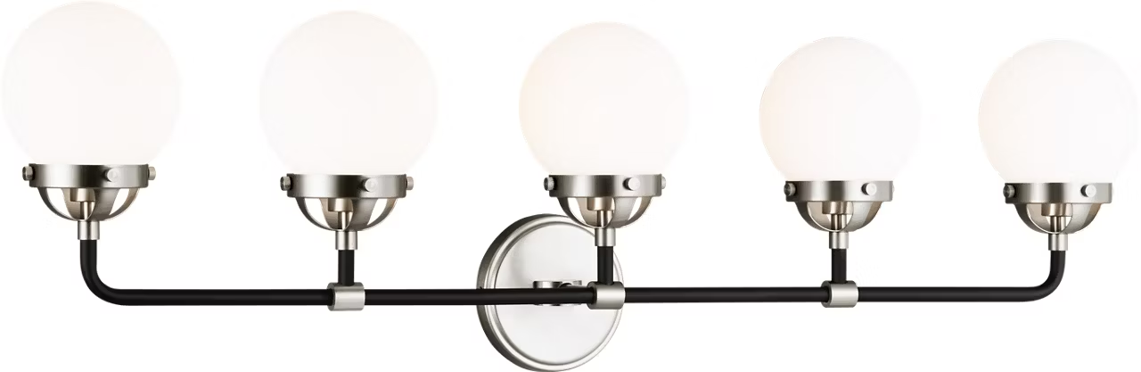 Visual Comfort Studio Café 5 Light Bath Wall Sconce Brushed Nickel