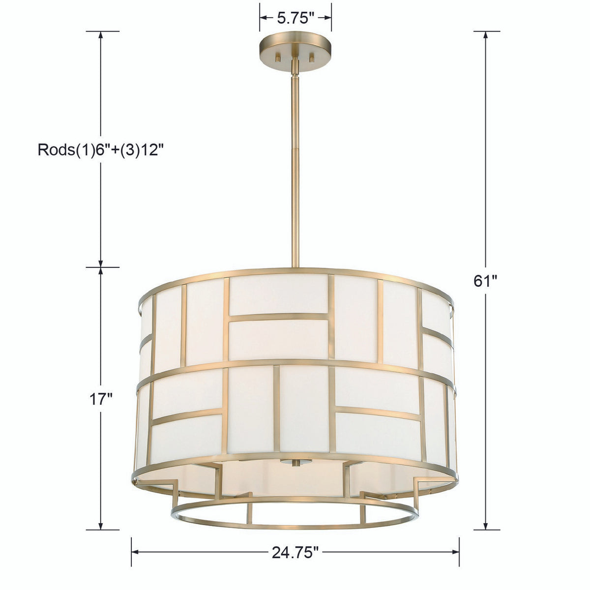 Danielson 6 Light Vibrant Gold Chandelier