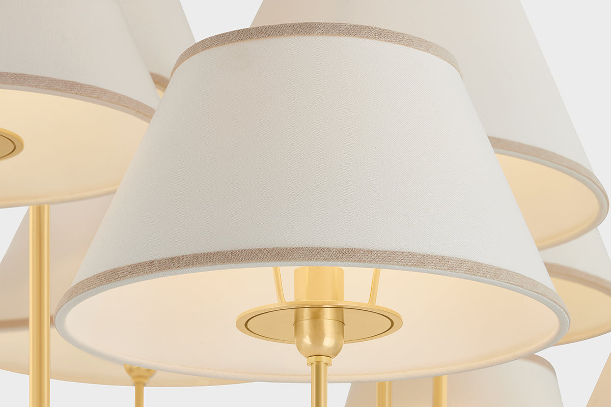 Hudson Valley Durland 13-Light Chandelier Aged Brass detail view 5