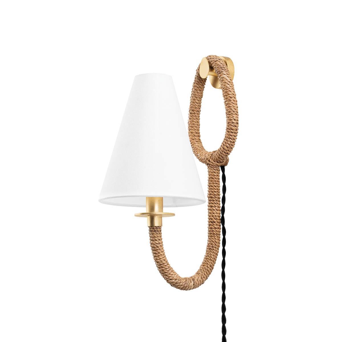 Troy Deaver Plug-in Wall Sconce Vintage Gold Leaf