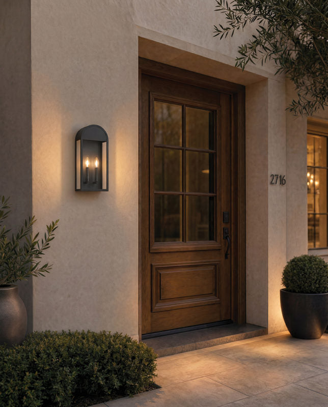Matteo Lighting Avery 18" 2-Light Outdoor Wall Lantern in Matte Black (E22702MB) – alternate view