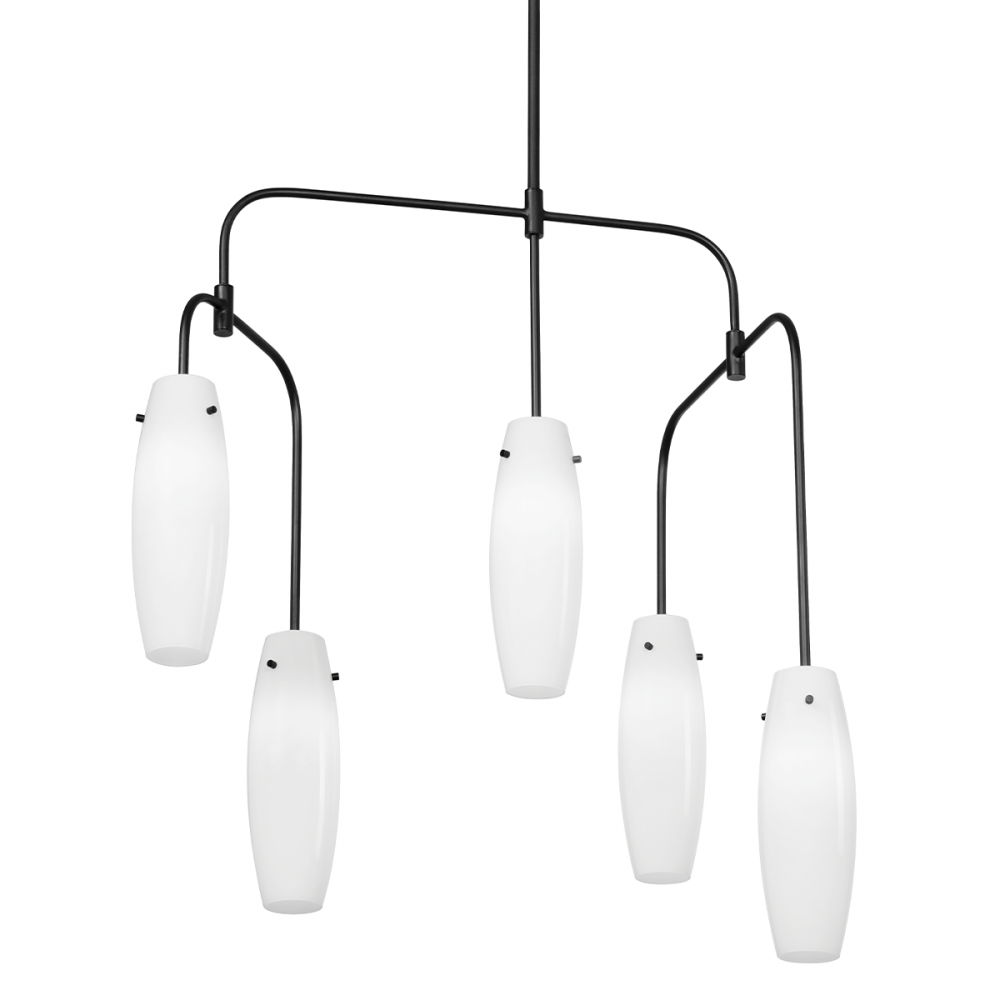 Troy Cyan Chandelier Soft Black