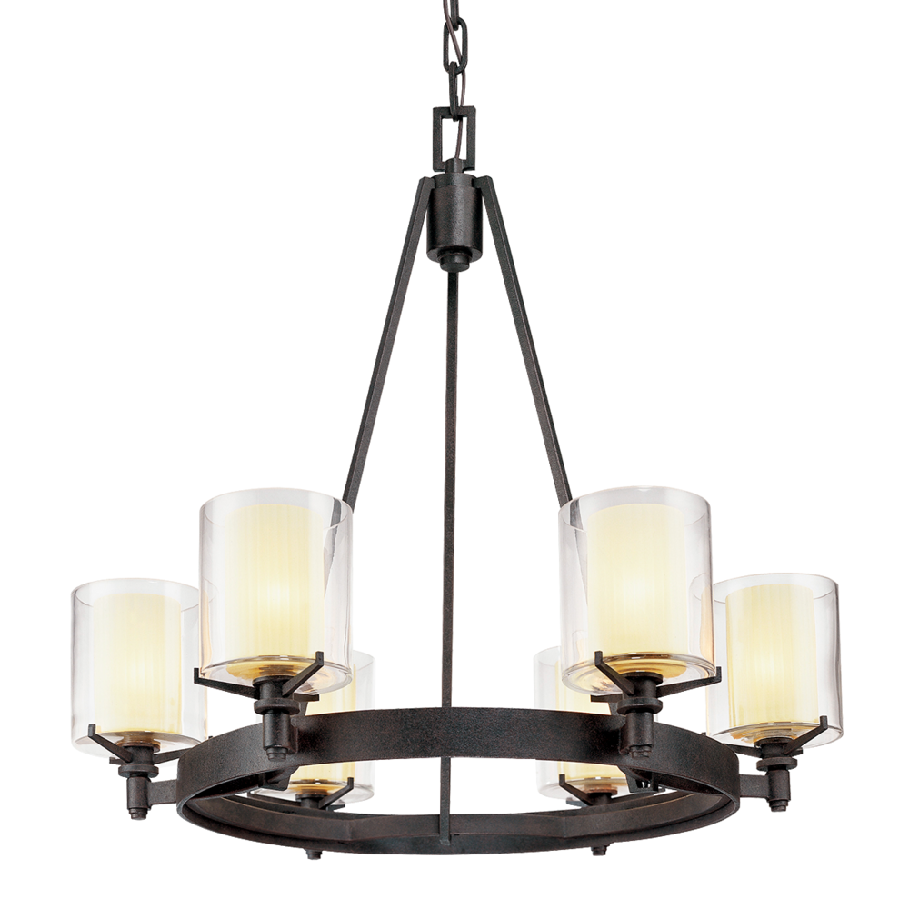 Troy Arcadia Chandelier Textured Iron