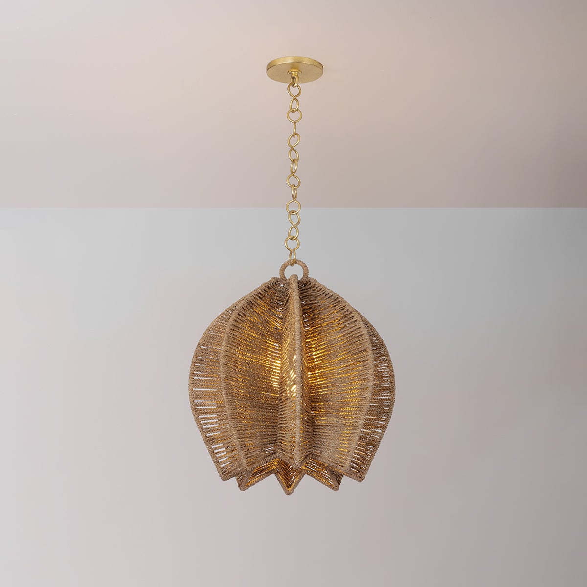 Troy Valatie Pendant Vintage Gold Leaf Detail 1