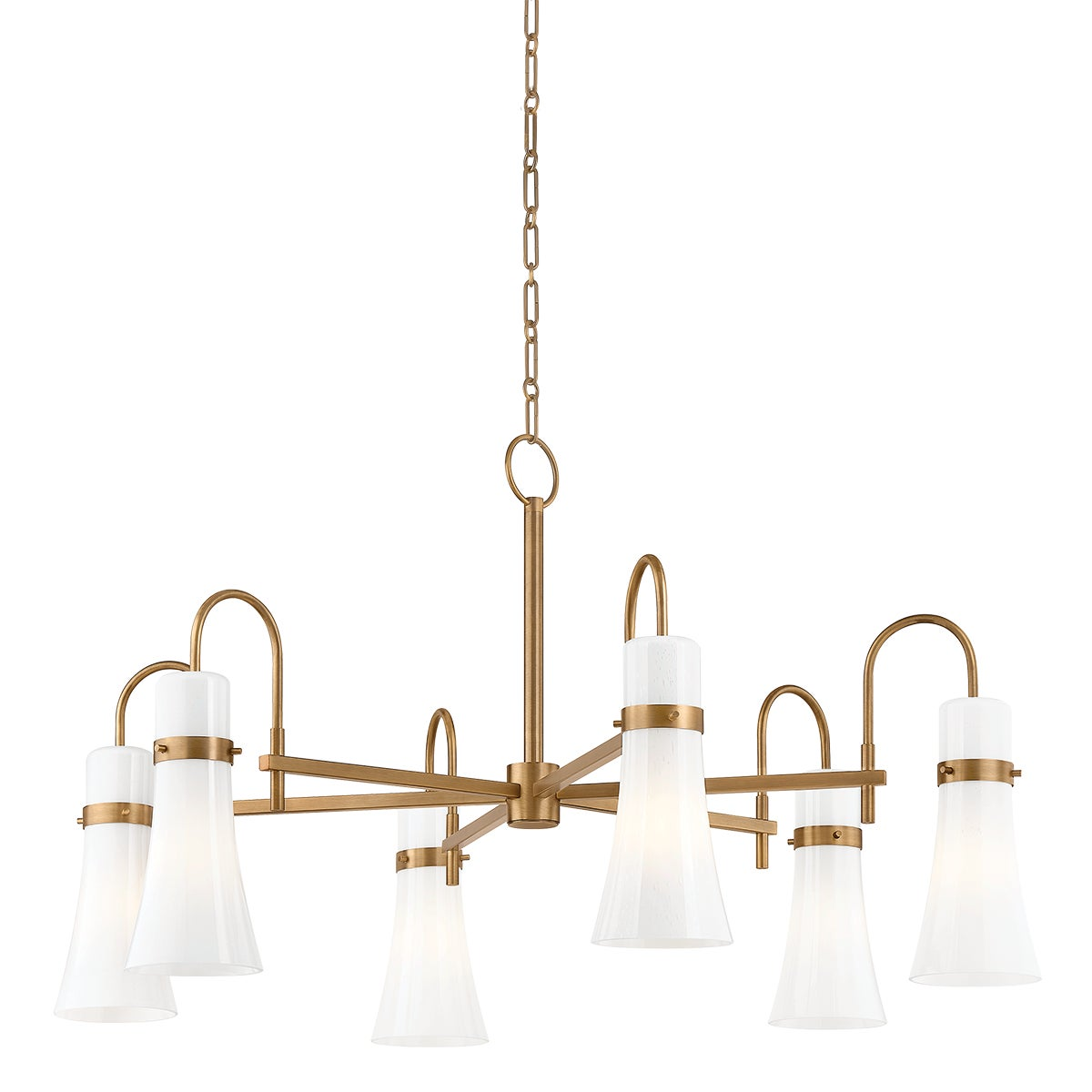Troy Maple Chandelier Patina Brass