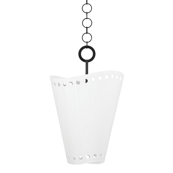 Troy Visalia Pendant Forged Iron / Gesso White