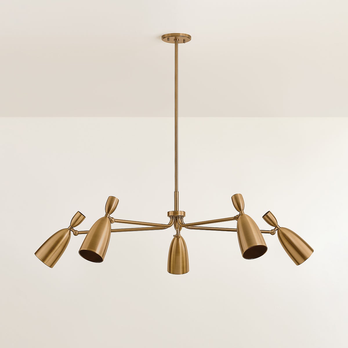 Troy Spade Chandelier Patina Brass Detail 4