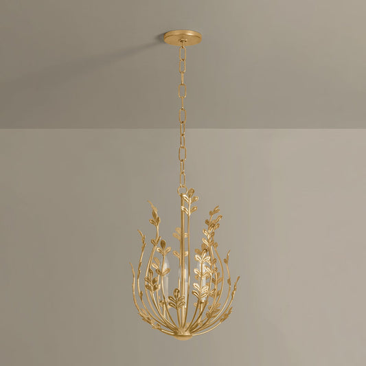 Troy Delmore Chandelier Vintage Gold Leaf Detail 1