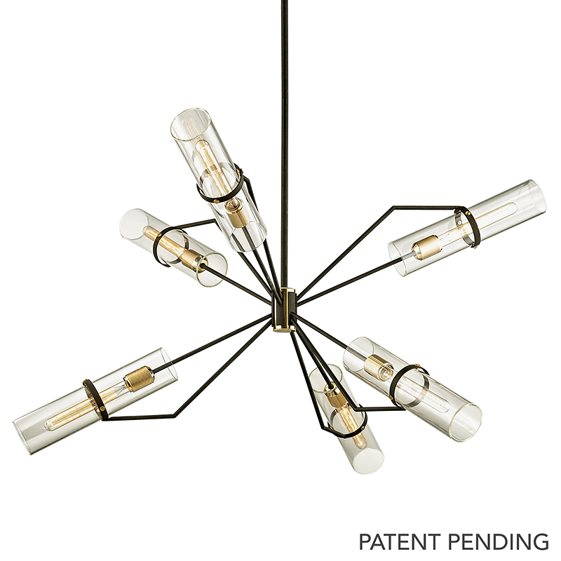 Troy Raef Chandelier Textured Bronze / Brushed Brass