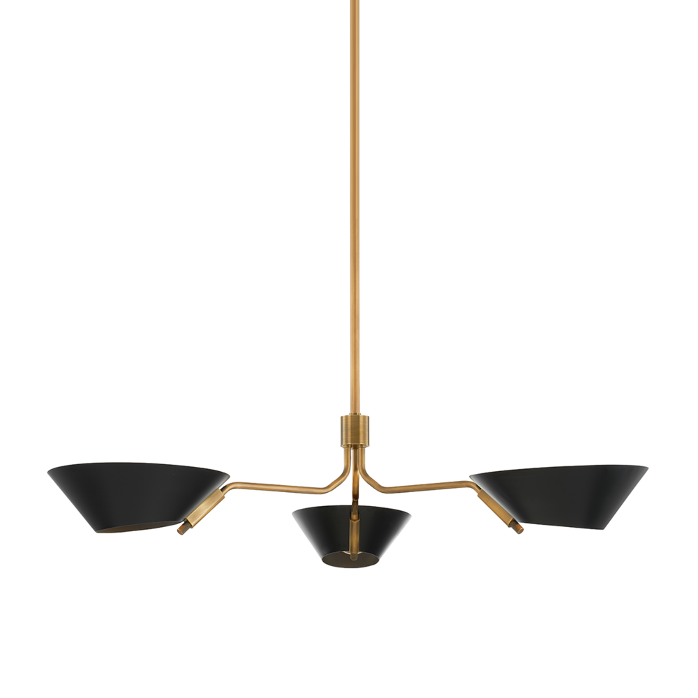 Troy Sacramento Chandelier Patina Brass / Soft Black