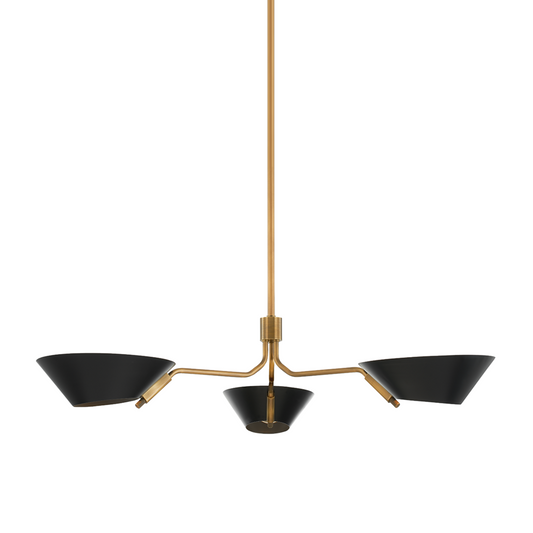 Troy Sacramento Chandelier Patina Brass / Soft Black
