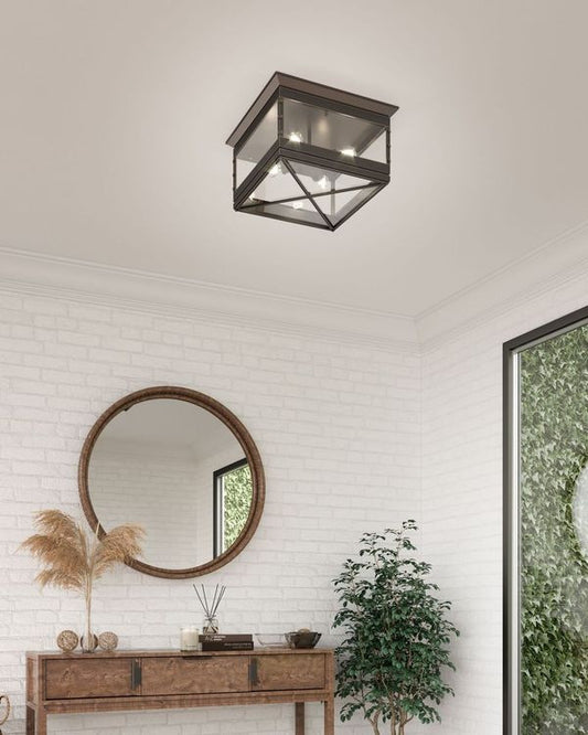 Alora Lighting Douglas 4 Light Flush Mount Vintage Brass