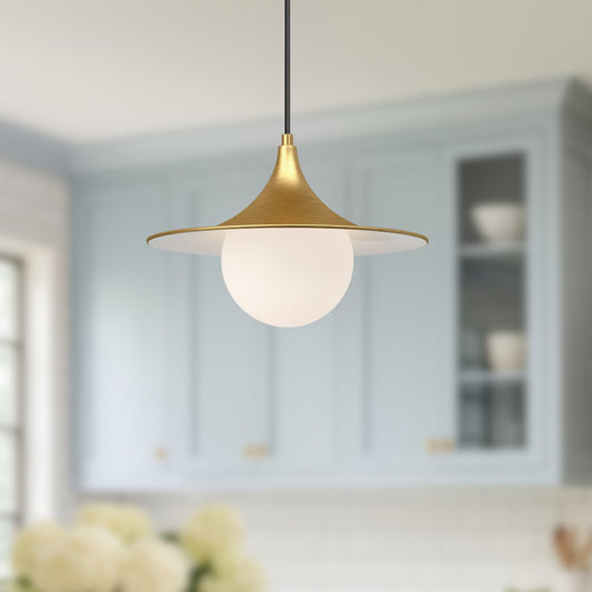 Fuji 12 in Opal Glass Pendant
