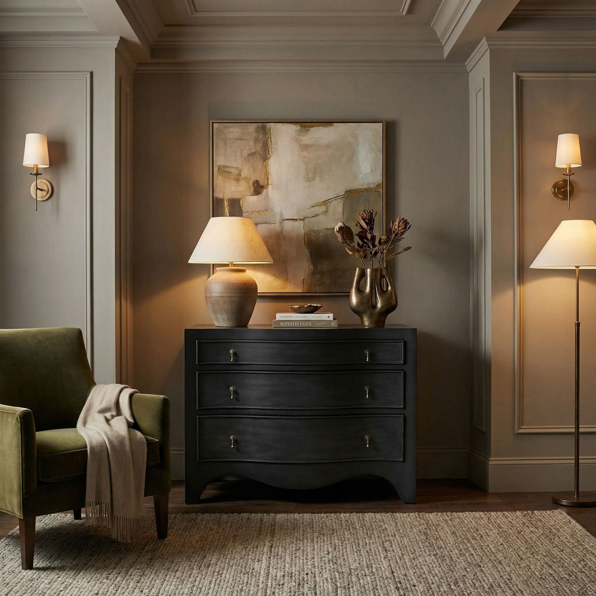 Noir Brentford Dresser Pale shown in a styled room setting