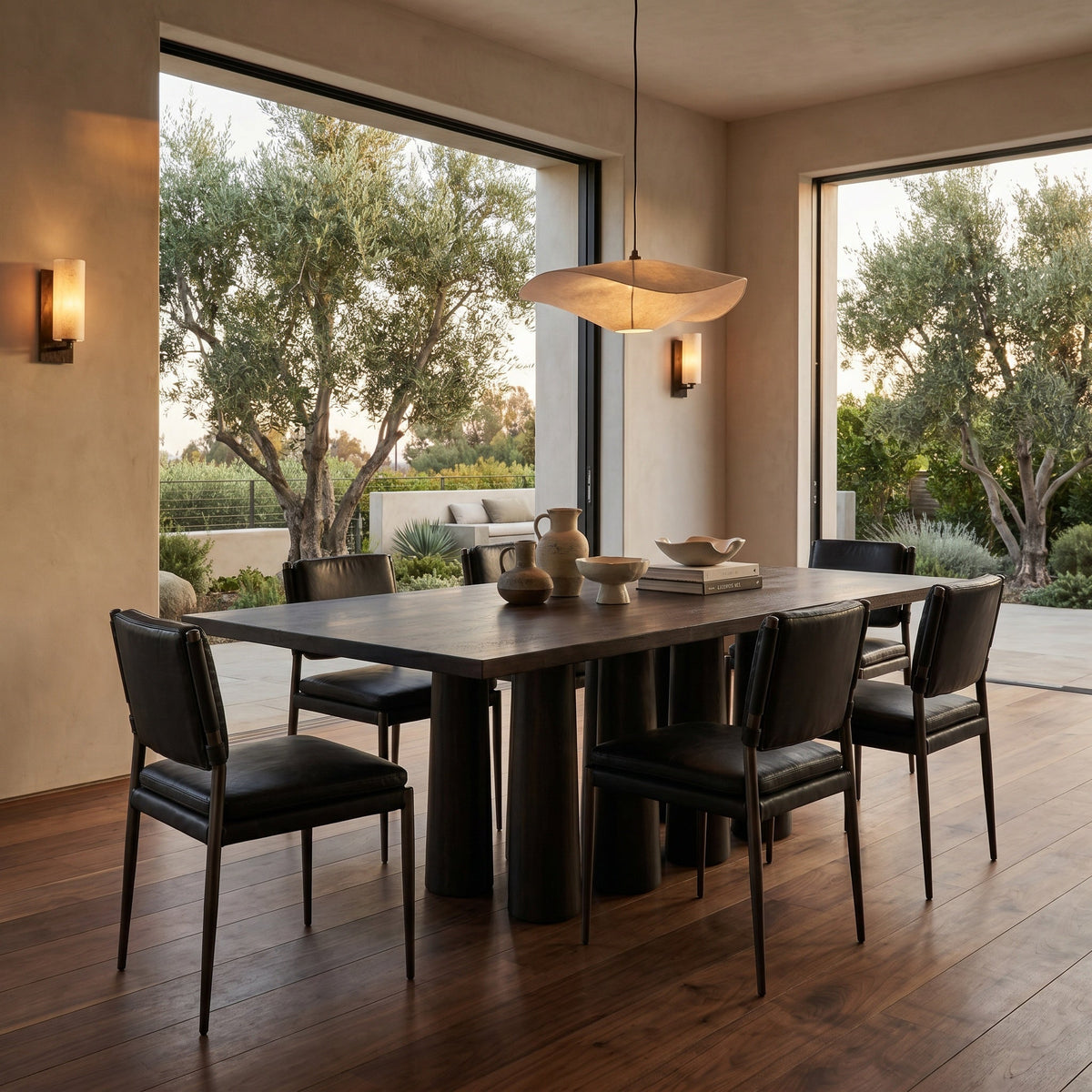 Noir Severity Dining Table Ebony shown in a styled room setting