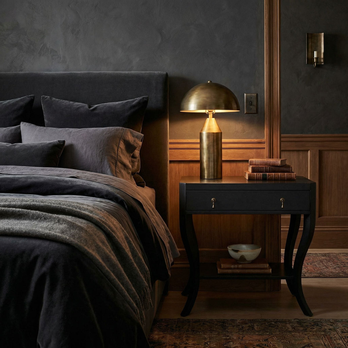 Noir Weldon Side Table Pale styled in an interior setting