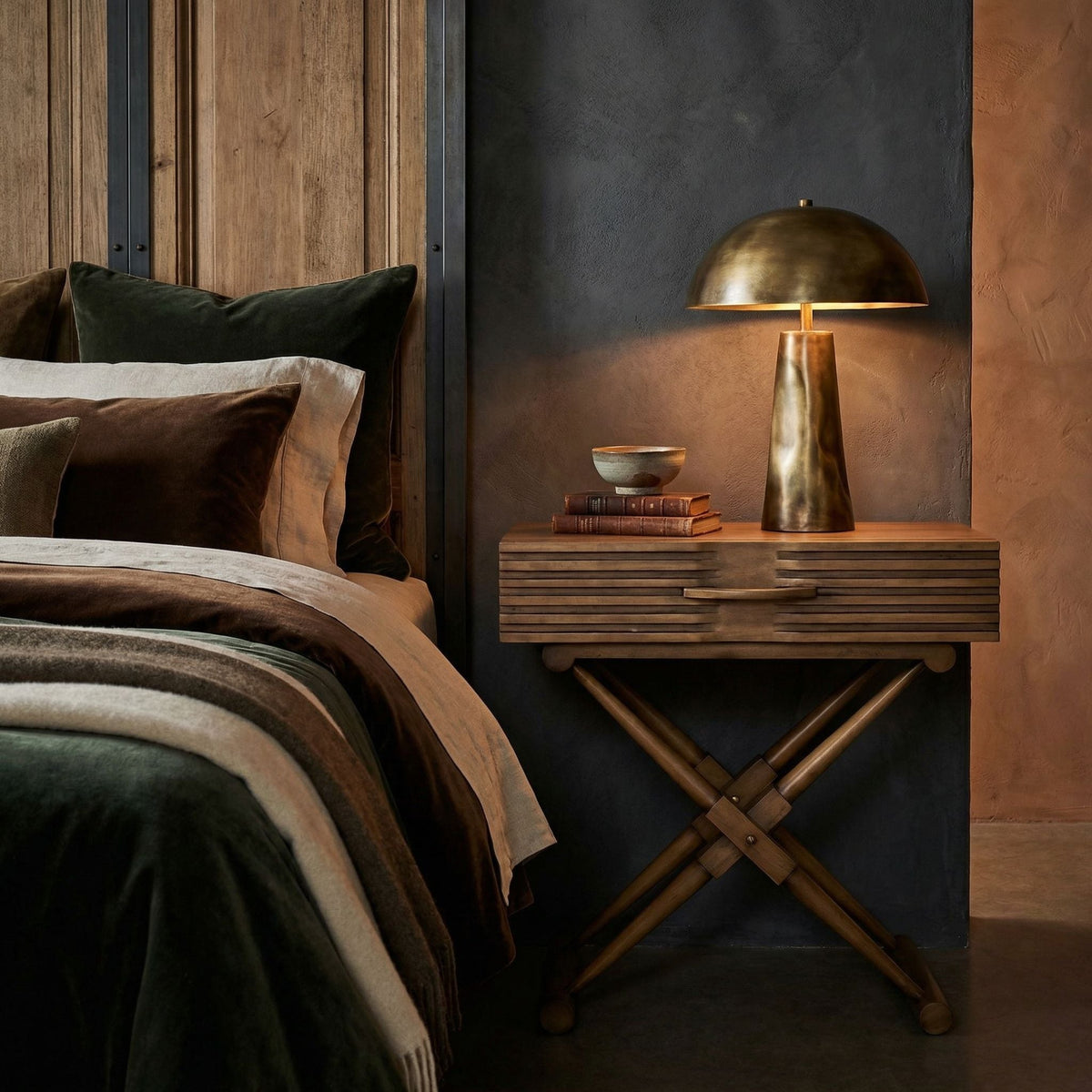 Noir Zanta Side Table Pale styled in an interior setting
