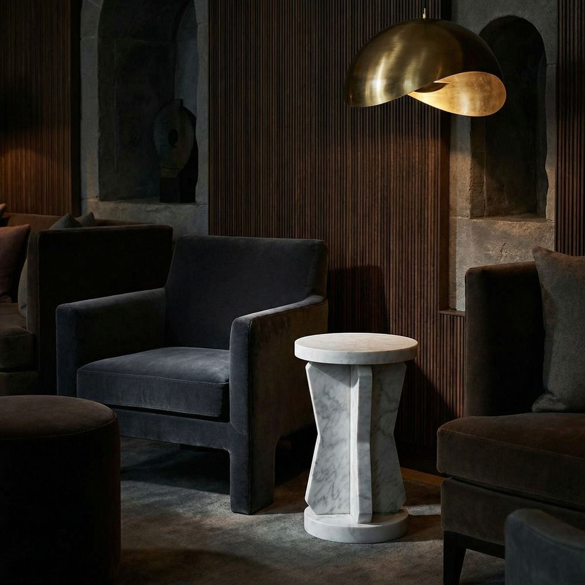 Noir Ingram Side Table Natural styled in an interior setting