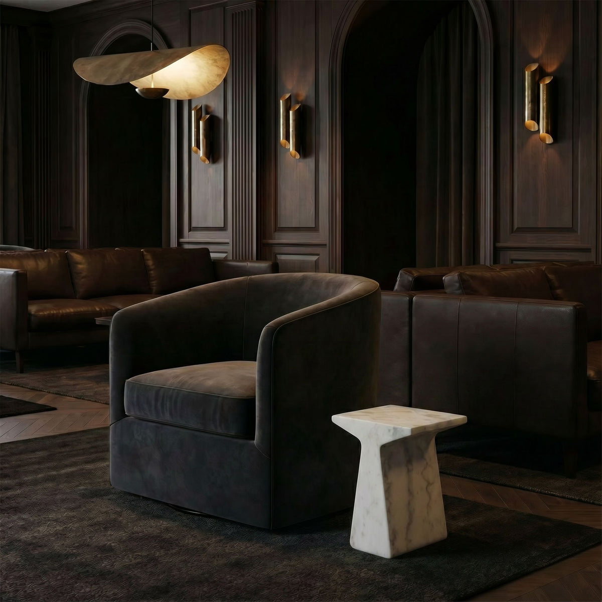 Noir Finn Side Table White styled in an interior setting