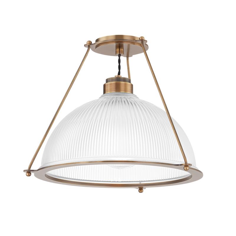 Troy Glint Semi-Flush Mount Patina Brass
