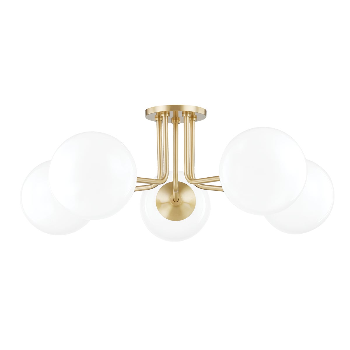 Mitzi Stella 5-Light Semi-Flush Mount Aged Brass