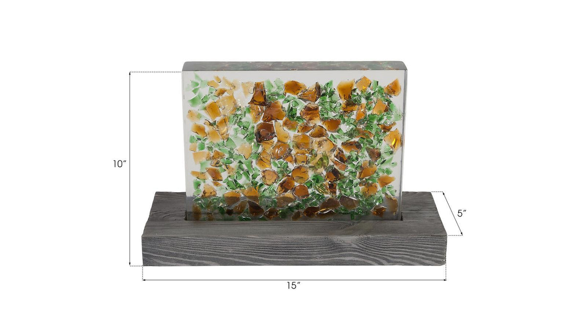 Captured Table Lamp, Clear, Multicolored, 10"H
