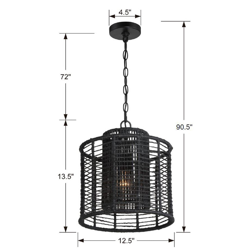 Jayna 1 Light Burnished Silver Pendant