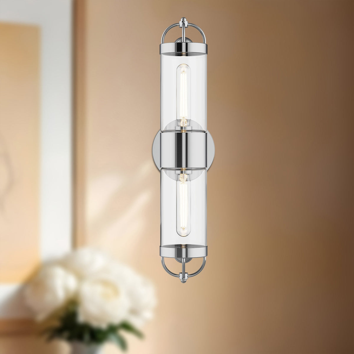 Alora Lighting Lancaster 5 in 2-Light Wall Vanity Light Chrome