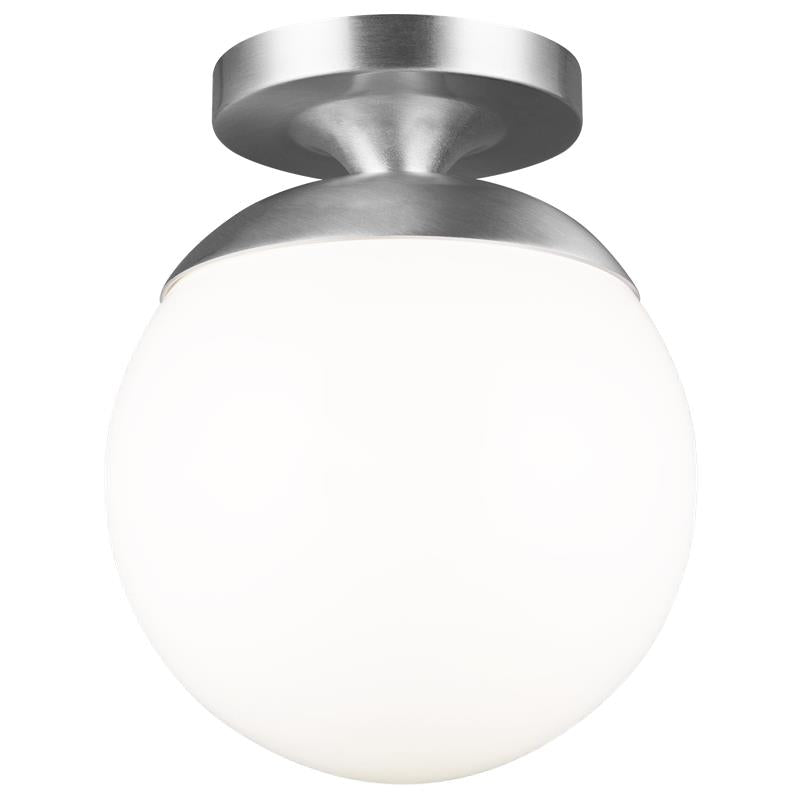 Visual Comfort Studio Leo Globe LED Semi-Flush Mount Satin Aluminum