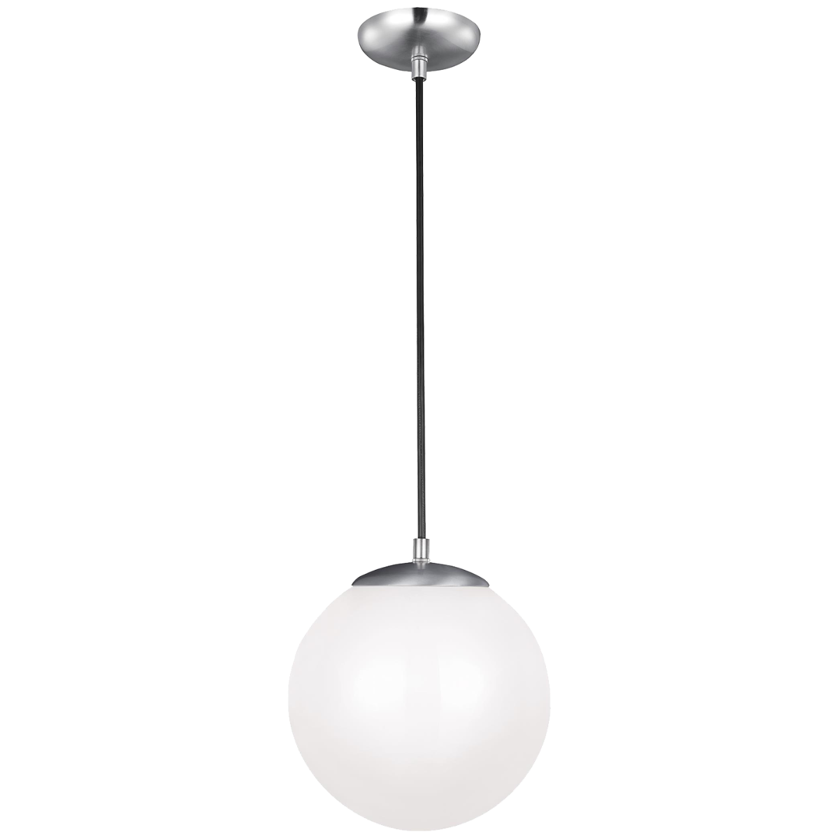 Visual Comfort Studio Leo Medium Globe Pendant Satin Aluminum