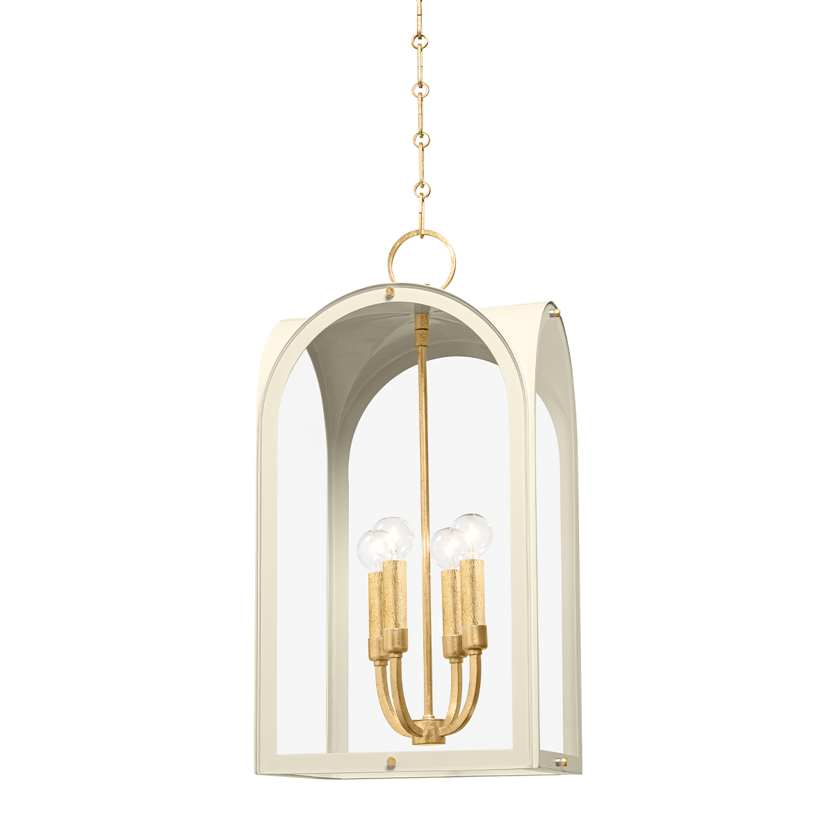 Hudson Valley Lincroft Lantern Vintage Gold Leaf, Soft Sand