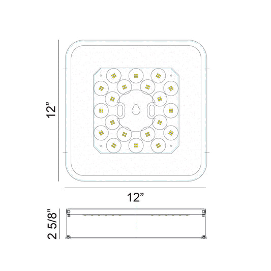 Matteo Lighting Ainslay 12" Square LED Flush Mount in Black + Aged Gold Brass (M10542BKAG) – alternate view