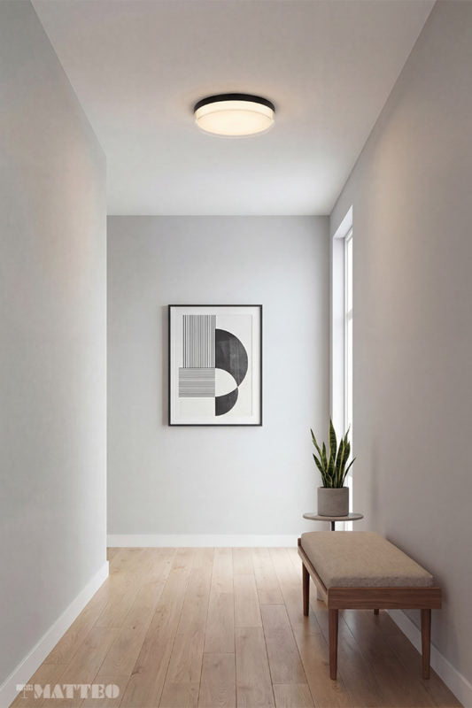 Matteo Lighting Felicity 15" LED Flush Mount in Matte Black (M21115MB) – alternate view