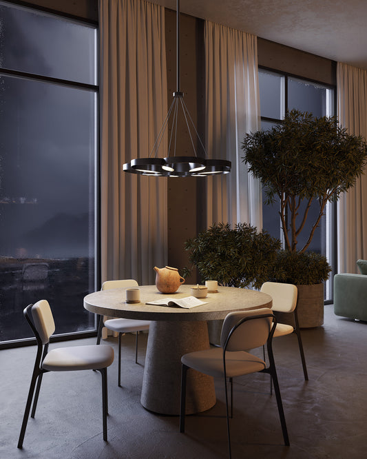 Kuzco Lighting Inc Maestro 26-in LED Chandelier Black/Gold