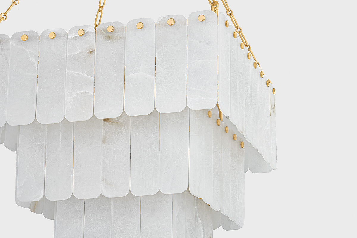 Hudson Valley Moissanite 33-Light Chandelier Aged Brass detail view 4