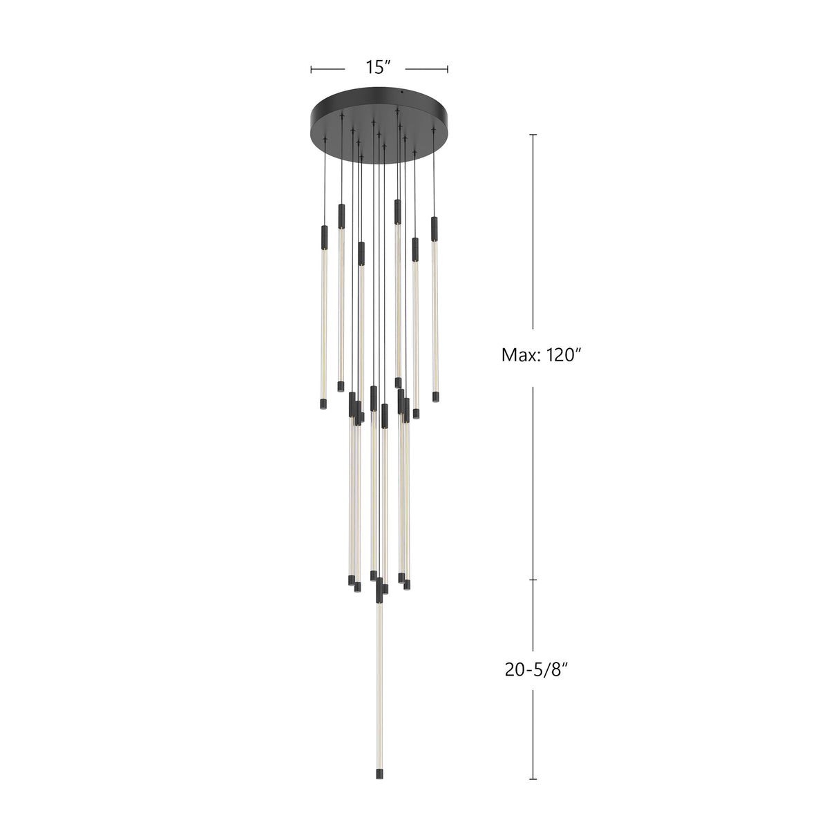 Motif 21" LED Multi Pendant - Black