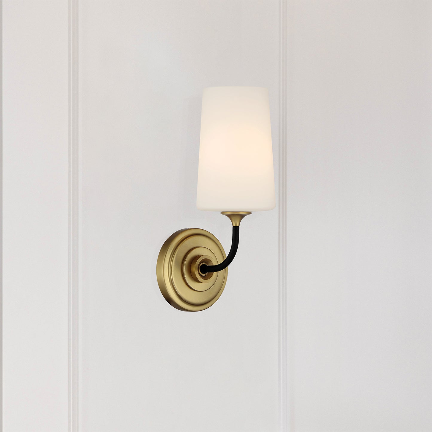 Niles 1 Light Black Forged + Modern Gold Sconce