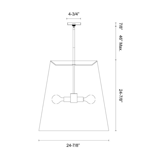 Calor 25" Linen 3-Light Pendant - Alora Lighting - view 12