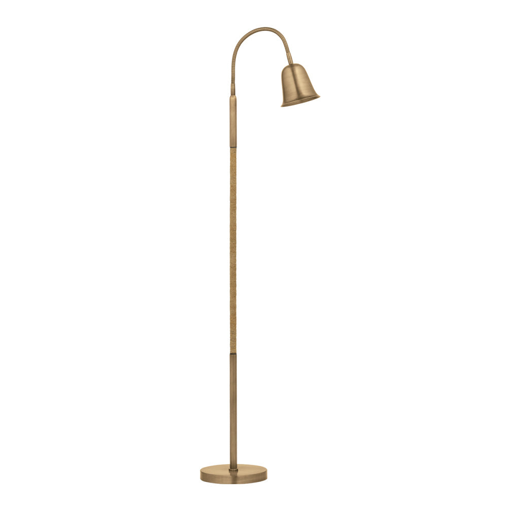 Troy Wharf Floor Lamp Patina Brass