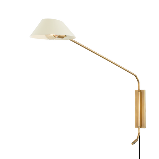 Troy Sacramento Plug-In Wall Sconce Patina Brass / Soft Sand