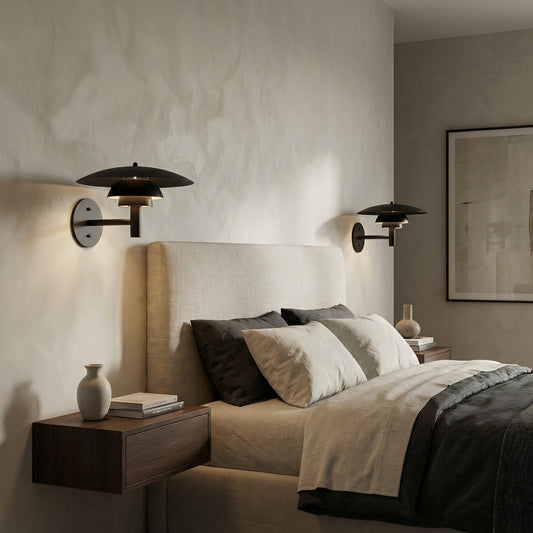 Noir Caprese Wall Sconce Matte Black styled in an interior setting